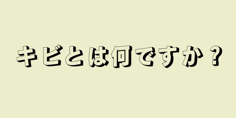 キビとは何ですか？