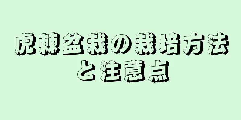 虎棘盆栽の栽培方法と注意点
