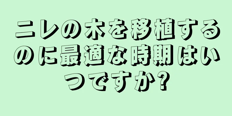 ニレの木を移植するのに最適な時期はいつですか?