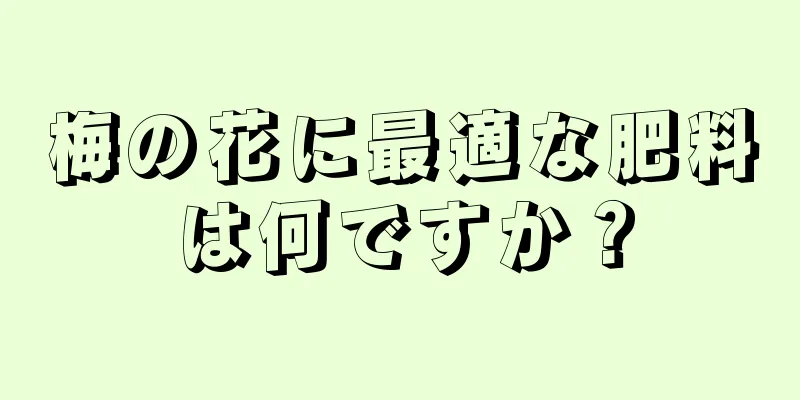梅の花に最適な肥料は何ですか？