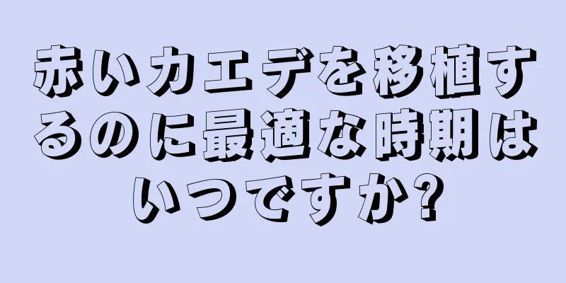 赤いカエデを移植するのに最適な時期はいつですか?