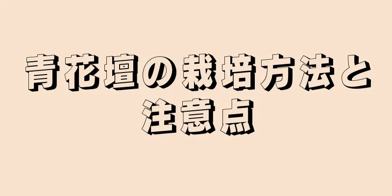 青花壇の栽培方法と注意点