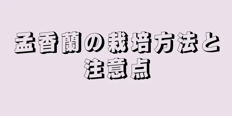 孟香蘭の栽培方法と注意点