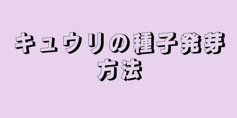 キュウリの種子発芽方法