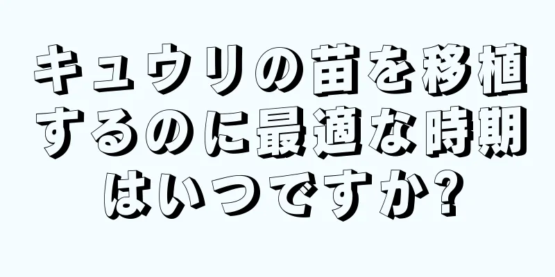 キュウリの苗を移植するのに最適な時期はいつですか?
