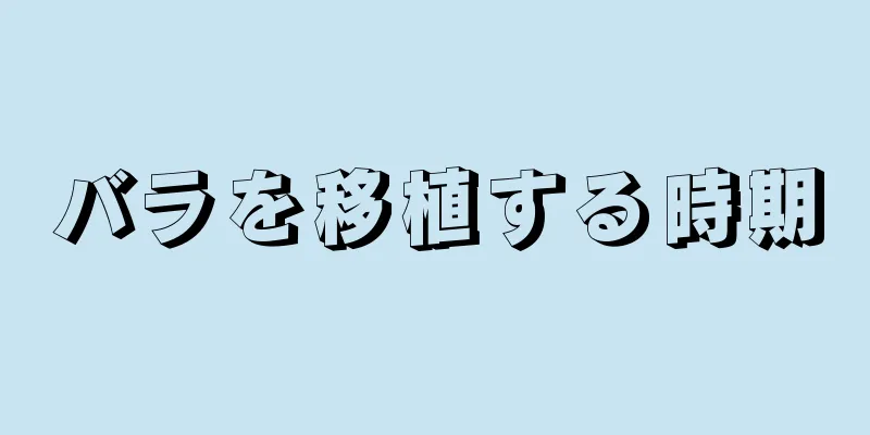 バラを移植する時期