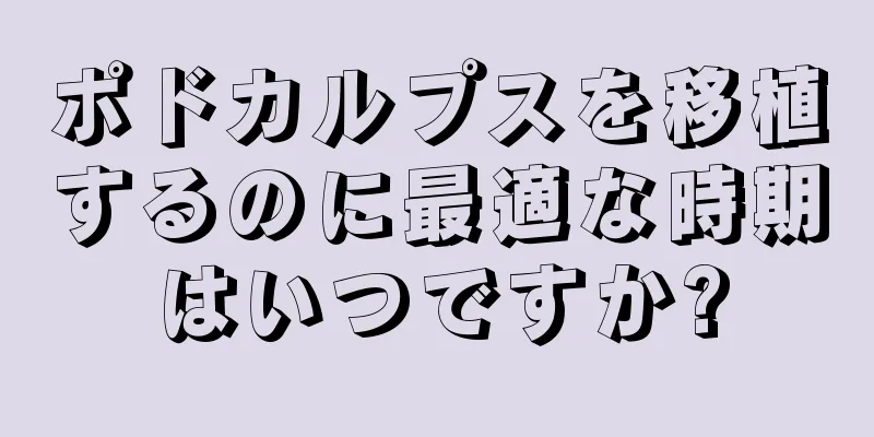 ポドカルプスを移植するのに最適な時期はいつですか?
