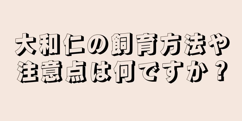 大和仁の飼育方法や注意点は何ですか？