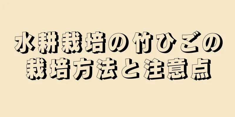 水耕栽培の竹ひごの栽培方法と注意点