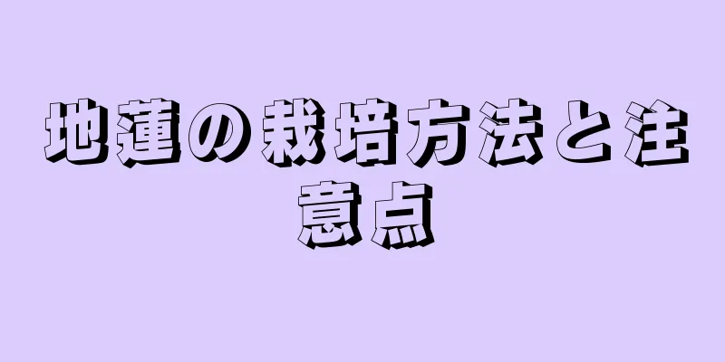 地蓮の栽培方法と注意点