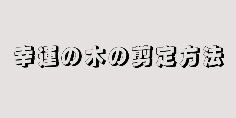 幸運の木の剪定方法
