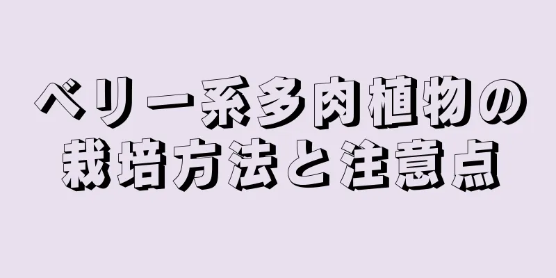 ベリー系多肉植物の栽培方法と注意点