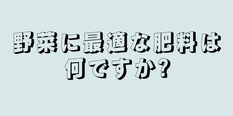 野菜に最適な肥料は何ですか?
