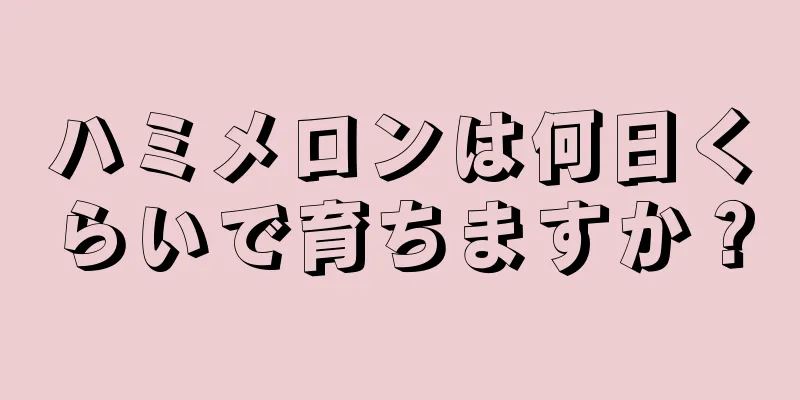 ハミメロンは何日くらいで育ちますか？