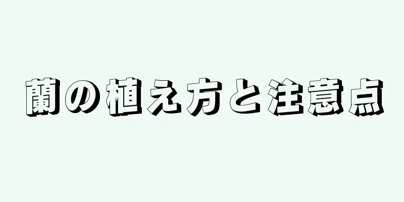 蘭の植え方と注意点