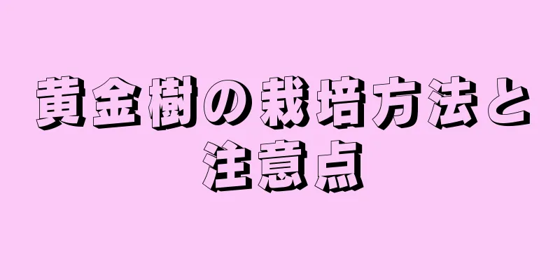 黄金樹の栽培方法と注意点