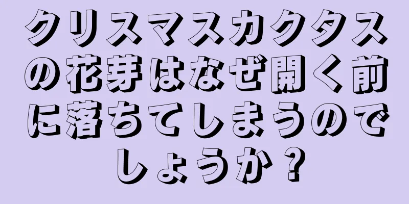 クリスマスカクタスの花芽はなぜ開く前に落ちてしまうのでしょうか？