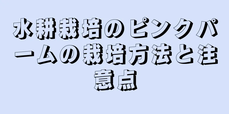 水耕栽培のピンクパームの栽培方法と注意点