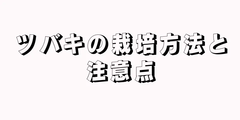 ツバキの栽培方法と注意点