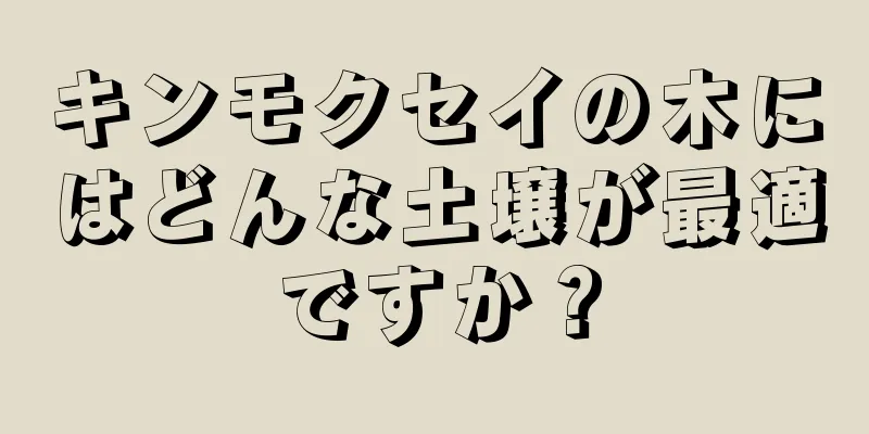 キンモクセイの木にはどんな土壌が最適ですか？