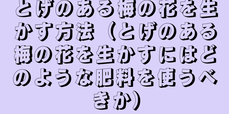 とげのある梅の花を生かす方法（とげのある梅の花を生かすにはどのような肥料を使うべきか）