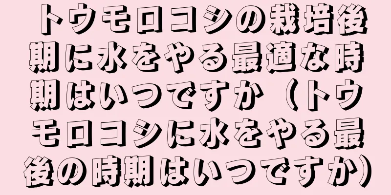 トウモロコシの栽培後期に水をやる最適な時期はいつですか（トウモロコシに水をやる最後の時期はいつですか）