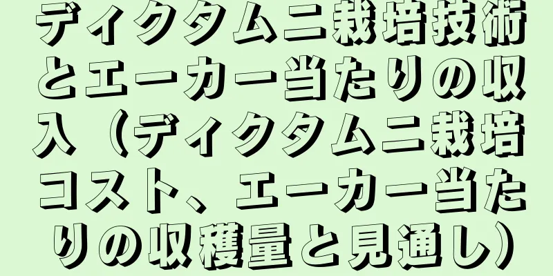 ディクタムニ栽培技術とエーカー当たりの収入（ディクタムニ栽培コスト、エーカー当たりの収穫量と見通し）