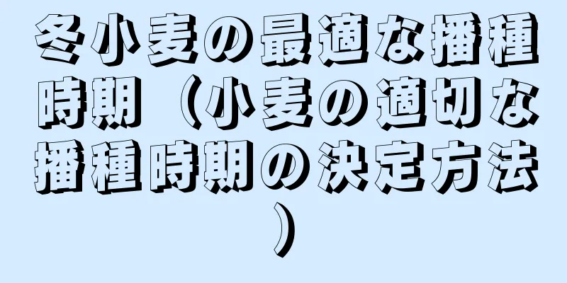 冬小麦の最適な播種時期（小麦の適切な播種時期の決定方法）