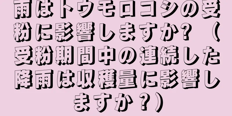 雨はトウモロコシの受粉に影響しますか? （受粉期間中の連続した降雨は収穫量に影響しますか？）