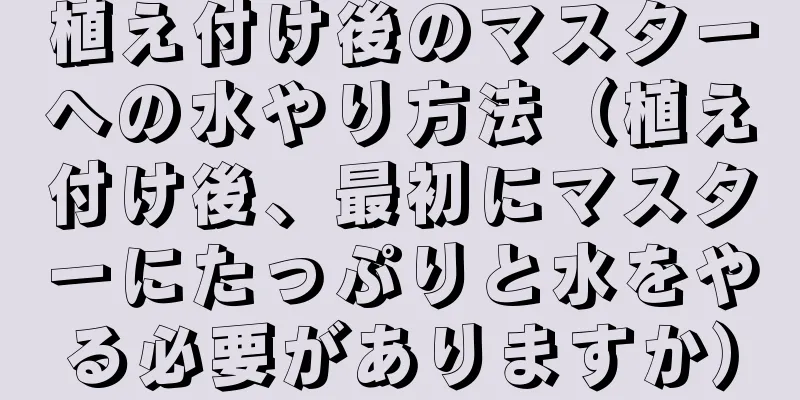 植え付け後のマスターへの水やり方法（植え付け後、最初にマスターにたっぷりと水をやる必要がありますか）