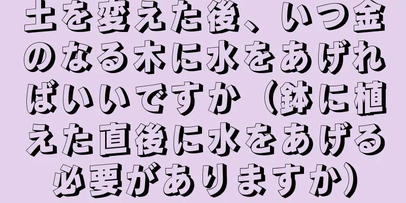 土を変えた後、いつ金のなる木に水をあげればいいですか（鉢に植えた直後に水をあげる必要がありますか）