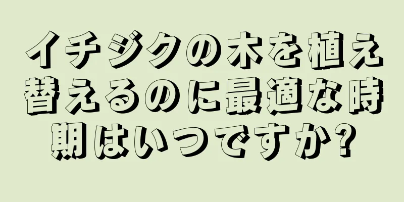 イチジクの木を植え替えるのに最適な時期はいつですか?