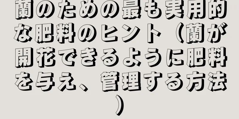 蘭のための最も実用的な肥料のヒント（蘭が開花できるように肥料を与え、管理する方法）