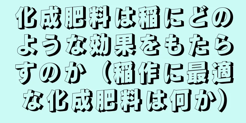 化成肥料は稲にどのような効果をもたらすのか（稲作に最適な化成肥料は何か）