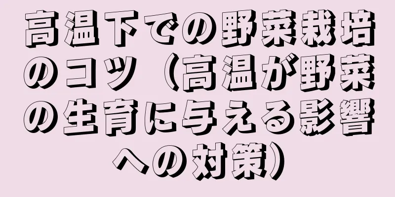 高温下での野菜栽培のコツ（高温が野菜の生育に与える影響への対策）