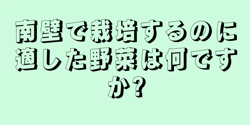 南壁で栽培するのに適した野菜は何ですか?