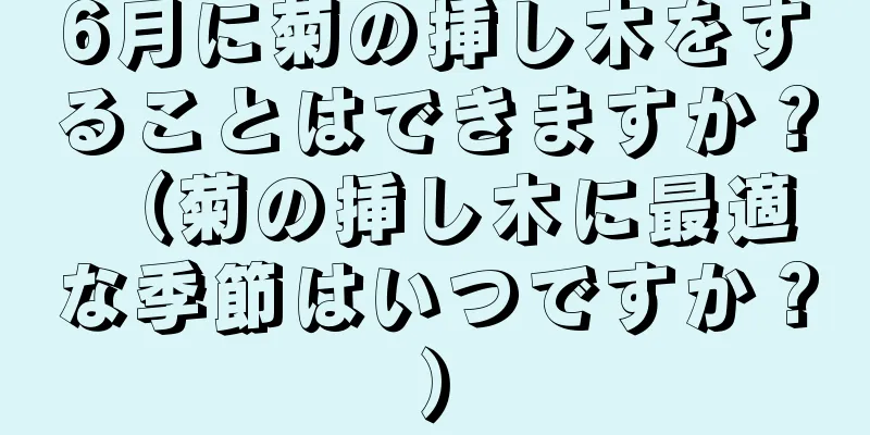 6月に菊の挿し木をすることはできますか？ （菊の挿し木に最適な季節はいつですか？）