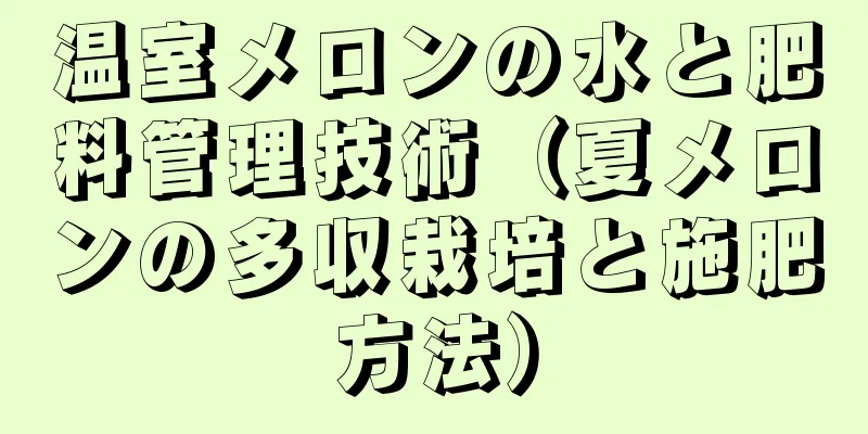 温室メロンの水と肥料管理技術（夏メロンの多収栽培と施肥方法）