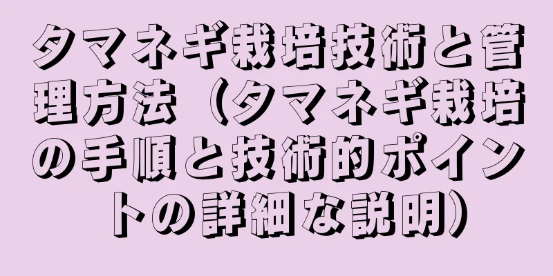 タマネギ栽培技術と管理方法（タマネギ栽培の手順と技術的ポイントの詳細な説明）