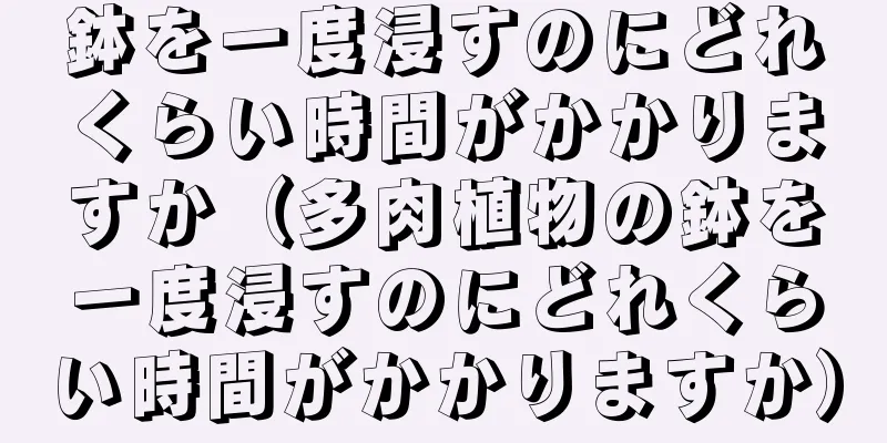 鉢を一度浸すのにどれくらい時間がかかりますか（多肉植物の鉢を一度浸すのにどれくらい時間がかかりますか）