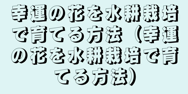 幸運の花を水耕栽培で育てる方法（幸運の花を水耕栽培で育てる方法）