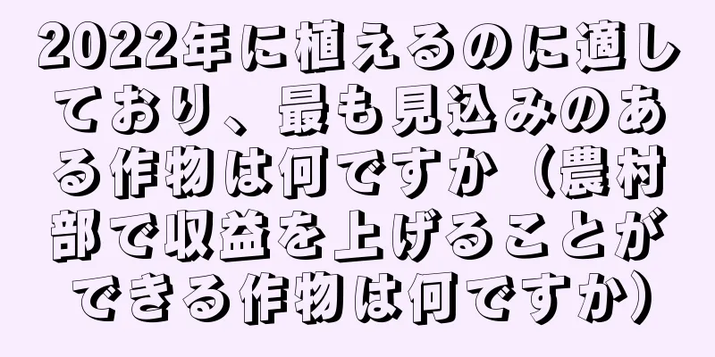 2022年に植えるのに適しており、最も見込みのある作物は何ですか（農村部で収益を上げることができる作物は何ですか）