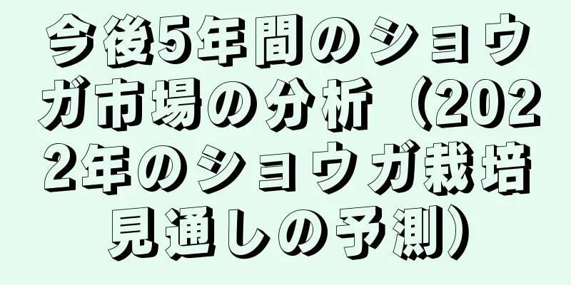 今後5年間のショウガ市場の分析（2022年のショウガ栽培見通しの予測）