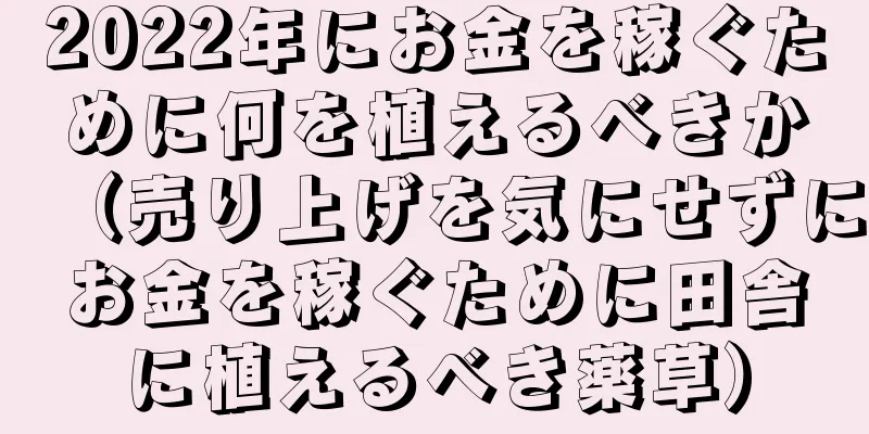2022年にお金を稼ぐために何を植えるべきか（売り上げを気にせずにお金を稼ぐために田舎に植えるべき薬草）