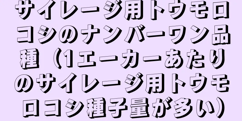 サイレージ用トウモロコシのナンバーワン品種（1エーカーあたりのサイレージ用トウモロコシ種子量が多い）