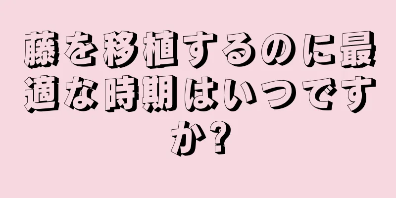 藤を移植するのに最適な時期はいつですか?
