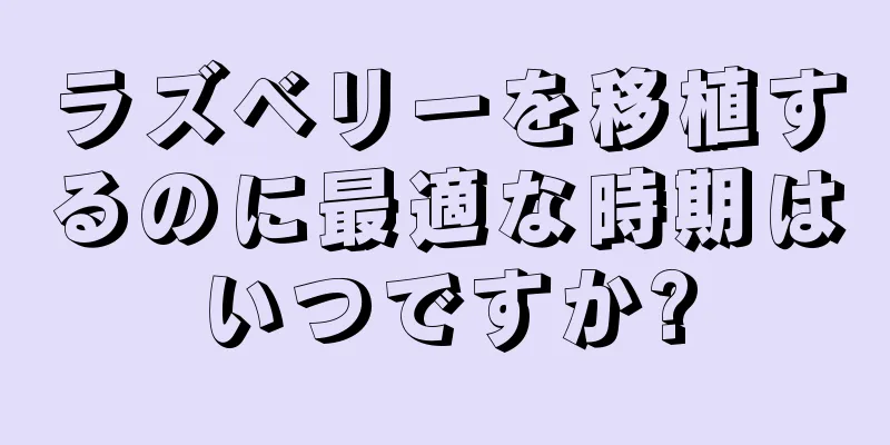 ラズベリーを移植するのに最適な時期はいつですか?