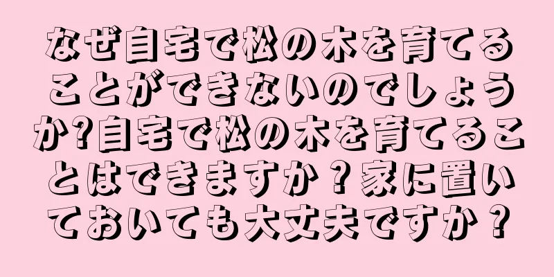 なぜ自宅で松の木を育てることができないのでしょうか?自宅で松の木を育てることはできますか？家に置いておいても大丈夫ですか？
