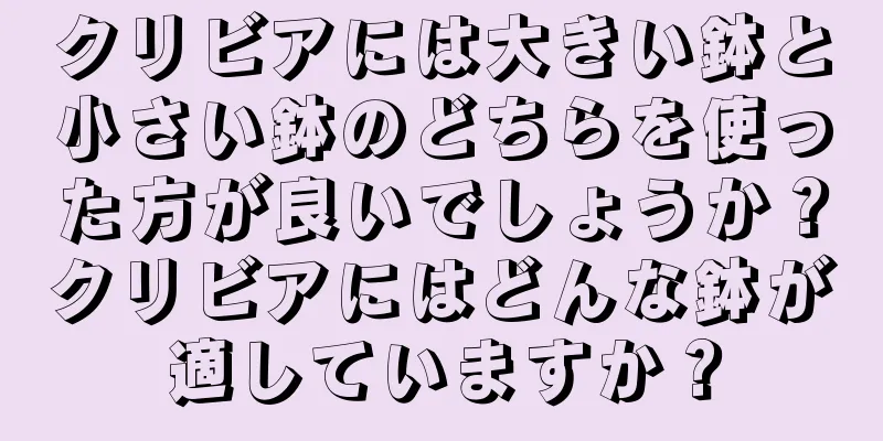 クリビアには大きい鉢と小さい鉢のどちらを使った方が良いでしょうか？クリビアにはどんな鉢が適していますか？