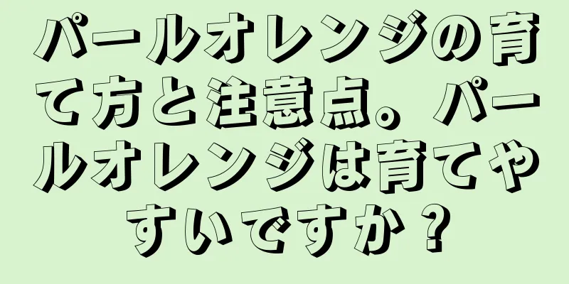 パールオレンジの育て方と注意点。パールオレンジは育てやすいですか？